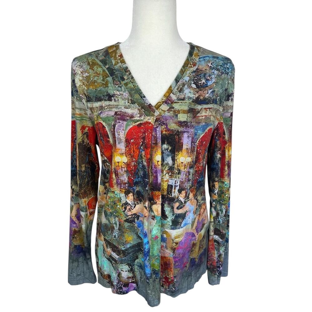 Simply Art by Dolcezza Abstract Art Graphic Print Colorful Top Sz Small Artsy